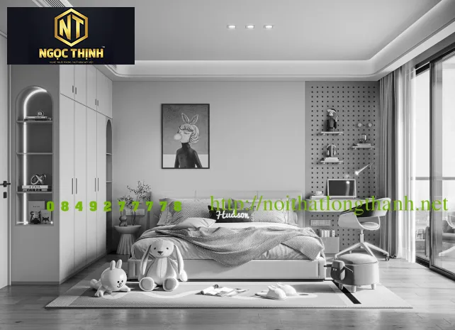 PHÒNG NGỦ TRẺ EM NGỌC THỊNH GỖ SỒI